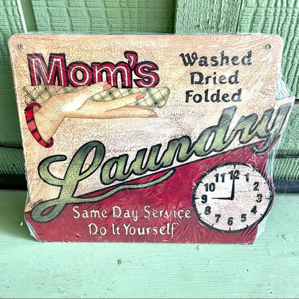 NEW Heavy Duty Steel Mom’s Laundry Metal Sign